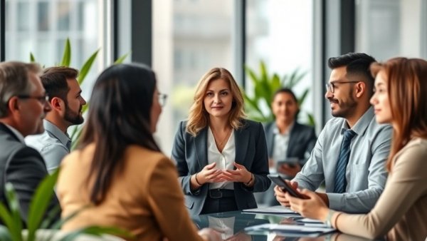 Team discussing effective conflict resolution steps in a meeting room.