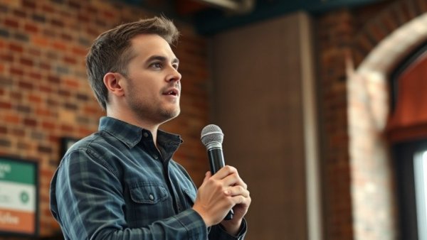 Robinhood startup fund NYSE debut discussion with speaker holding microphone.