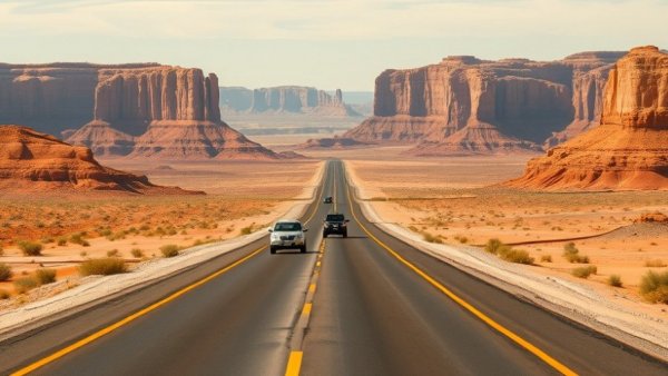 Plan the Ultimate Trip to Chile: cars in Atacama Desert landscape.