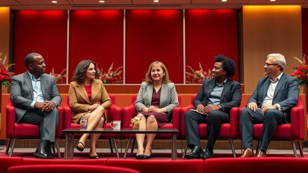 Diverse panel discussion on Gender Bias in AI Design at a conference.