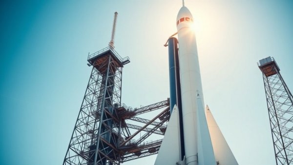 SpaceX Starlink satellites launch rocket on launchpad.