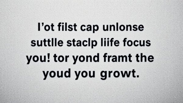 Inspirational text about focus and growth on a textured background.