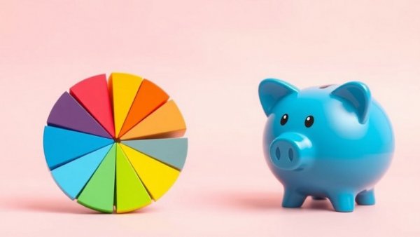 Colorful pie chart and piggy bank illustrating AI startups venture capital.