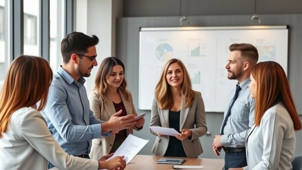 Professional team discussing online reputation repair services in a conference room.
