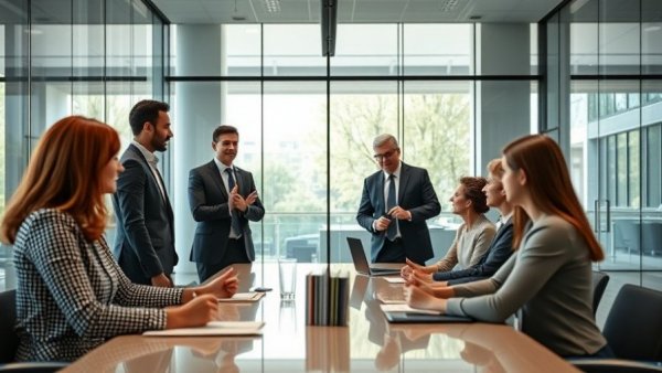 Business team discussing online reputation repair services.