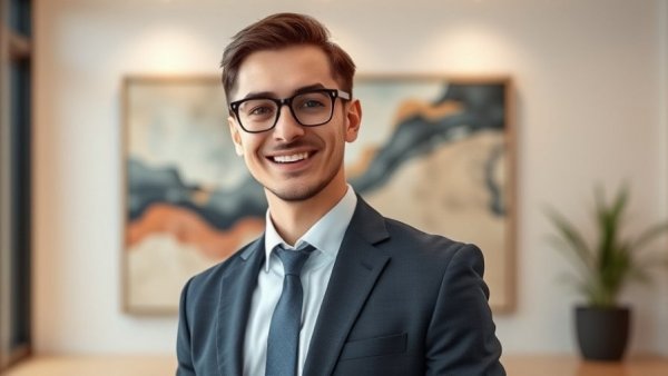 Confident young man in formal wear in a studio setting
