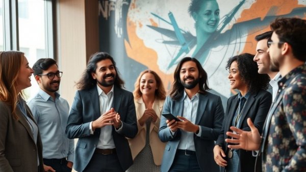 Group of professionals discussing possible startup financial mistakes in a modern office.