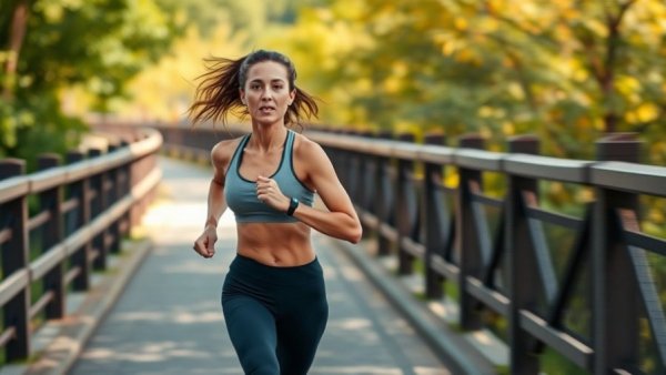 Woman jogging on path outdoors promoting consistent exercise lowers early death risk.