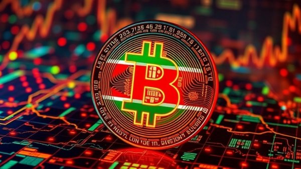 Kenya cryptocurrency regulations impact with Bitcoin and flag.