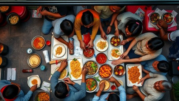 People dining at a local food stall in Chiang Mai.