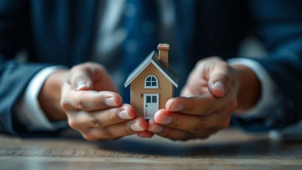 Ripple of Fear threatens housing market activity: hands around small model house.