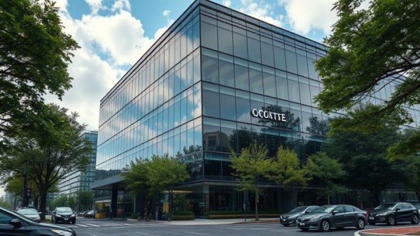 Modern architecture of Lilly building symbolizing innovation