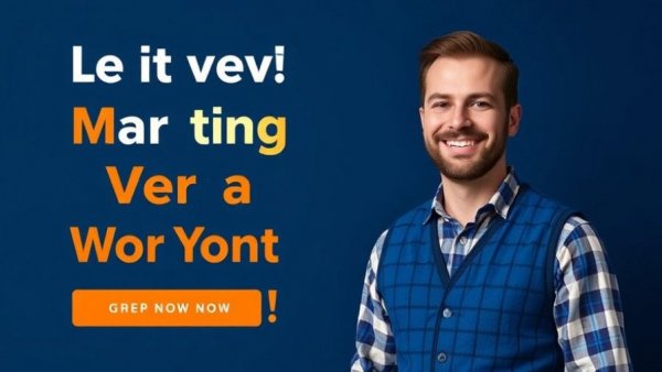 Marketing promotional image of smiling man in blue plaid vest.