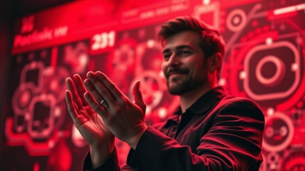 China manufacturing technology competition leader in focus with abstract background.