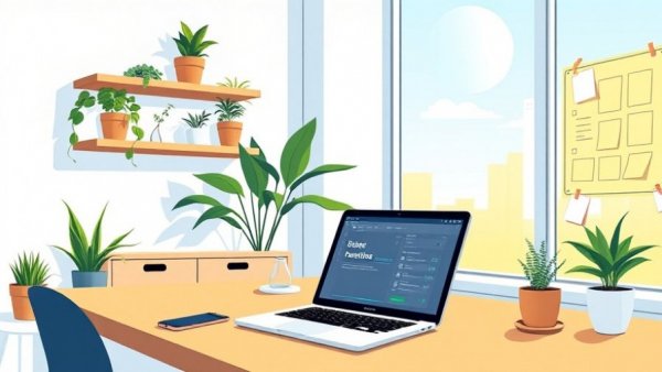 Modern workspace featuring digital tools for small businesses.
