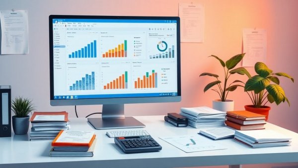 Modern accounting desk setup showcasing best accounting software solutions.