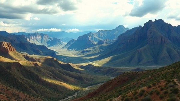 Sunlit mountains in Big Bend National Park