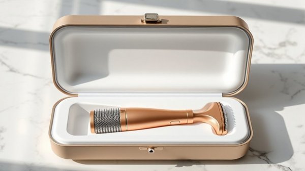 Sonically powered dermaplaning system on marble surface.