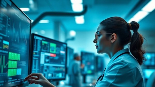 Healthcare professional analyzing data, showcasing data literacy in healthcare.