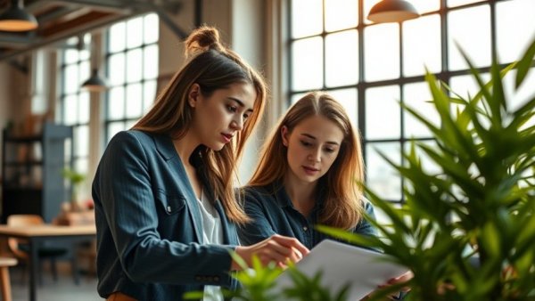 Entrepreneurs collaborating in modern office, thriving during uncertainty.