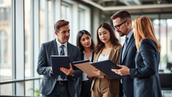 Team collaboration for filing your tax return early in a modern office.