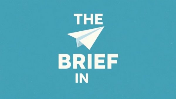 Illustration of 'The Week in Brief' with paper airplane on blue.