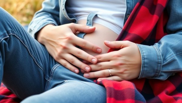 Person resting with hands on stomach, highlighting gut memory concept.
