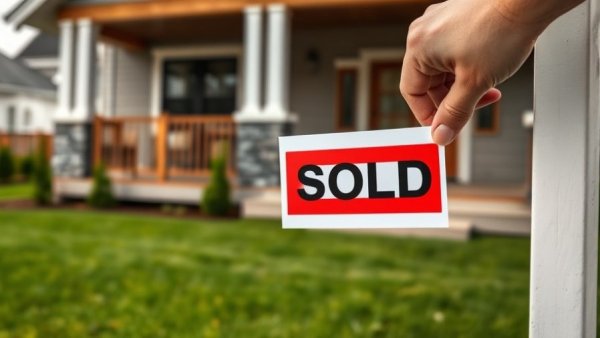 Person marking 'sold' on a for sale sign in front of house