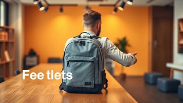 Budget travel backpack review featuring a modern grey backpack.