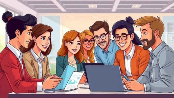 Diverse team discussing customer satisfaction survey questions in a meeting.