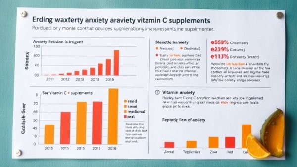 Scientific chart on Vitamin C supplements' impact on anxiety levels.
