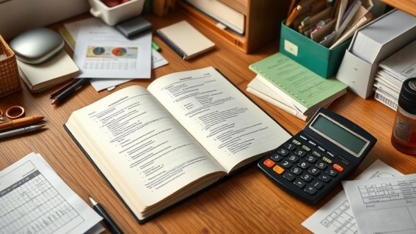Bookkeeping essentials on desk for starting a bookkeeping business.