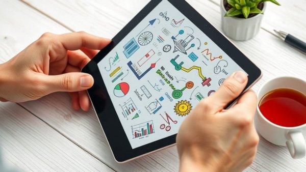 Hands holding tablet with startup doodles symbolizing founder burnout.