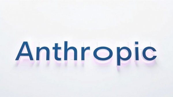 Futuristic Anthropic AI typography on minimal background.
