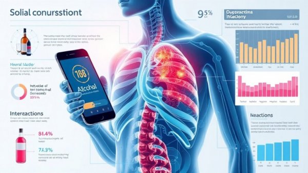 Digital twin infographic showing alcohol consumption effects.