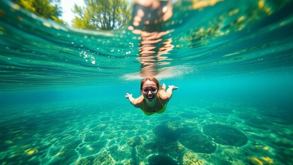Snorkeling in a clear spring at one of the Best State Parks in Florida.