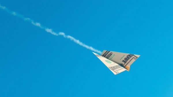 $105 Million acquisition of Skio represented by flying cash airplane.