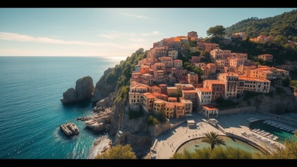 Stunning coastal village by the sea, example of countries that pay you to move.