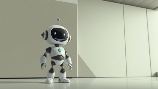 Cartoon robot at Xbox Games Showcase 2026 with abstract background.
