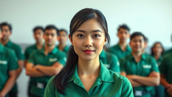 Confident young woman with a group, representing Indian startup Pronto investment.