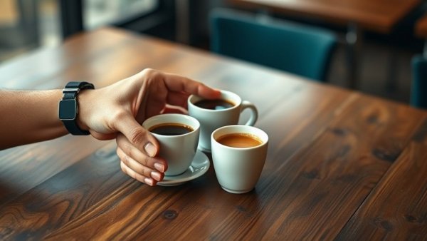 Hands serving coffee at Austin coffee shop Black Fox Coffee.