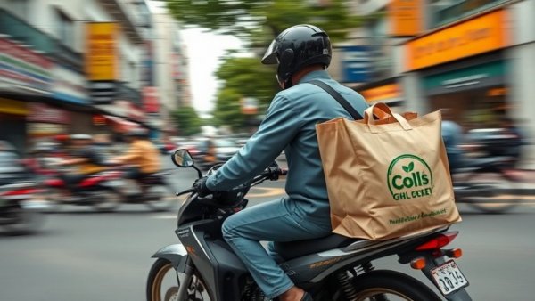 Motorcycle delivery in India for faster milk delivery.