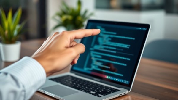 AI in Software Development Lifecycle: Developer with code on tablet in office.