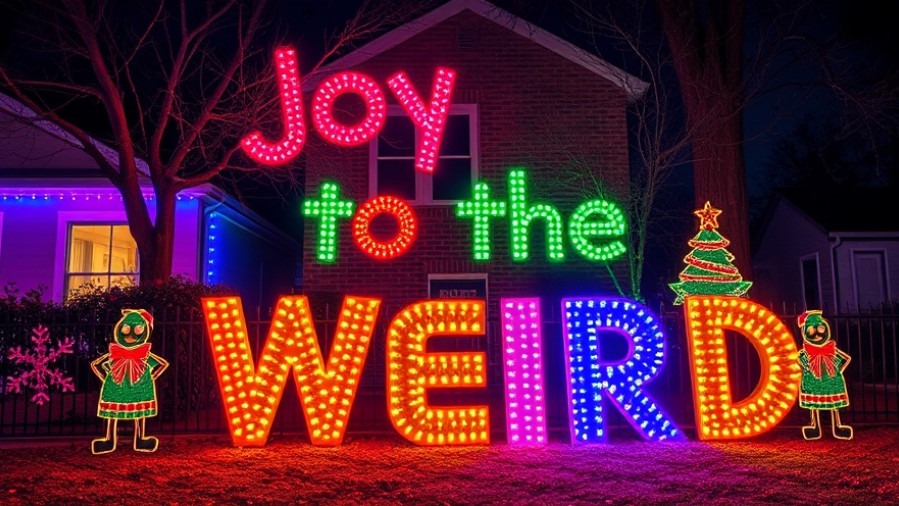 Vibrant Christmas light display in Austin showcasing holiday spirit and supporting local businesses.