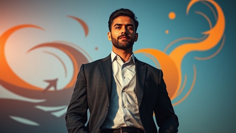 Confident diverse leader embodies resilience in leadership amid abstract change.