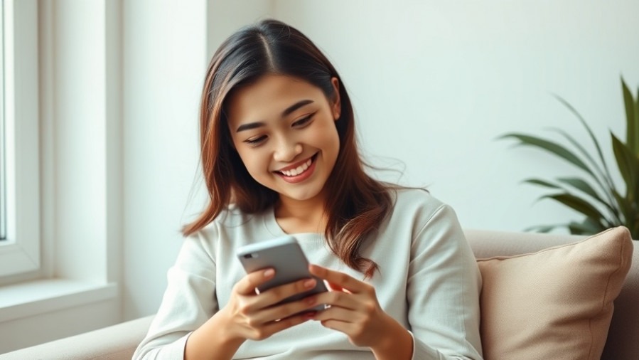 Empowered woman using telehealth innovation for women's health services.