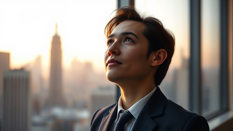 Confident businessperson inspired by innovative business growth strategies.