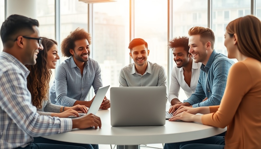 Inclusive startup team collaborating effectively in a modern office