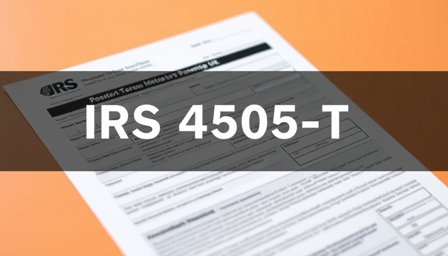 IRS Form 4506-T with informational banner overlay.