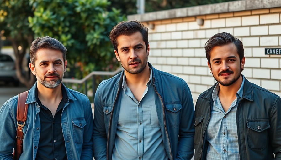 Austin music scene events with three men posing outside